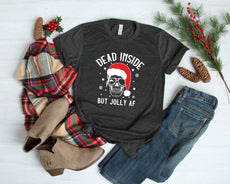 Dead Inside But Joly AF Christmas Skeleton Shirt, Christmas Shirt - Puritific