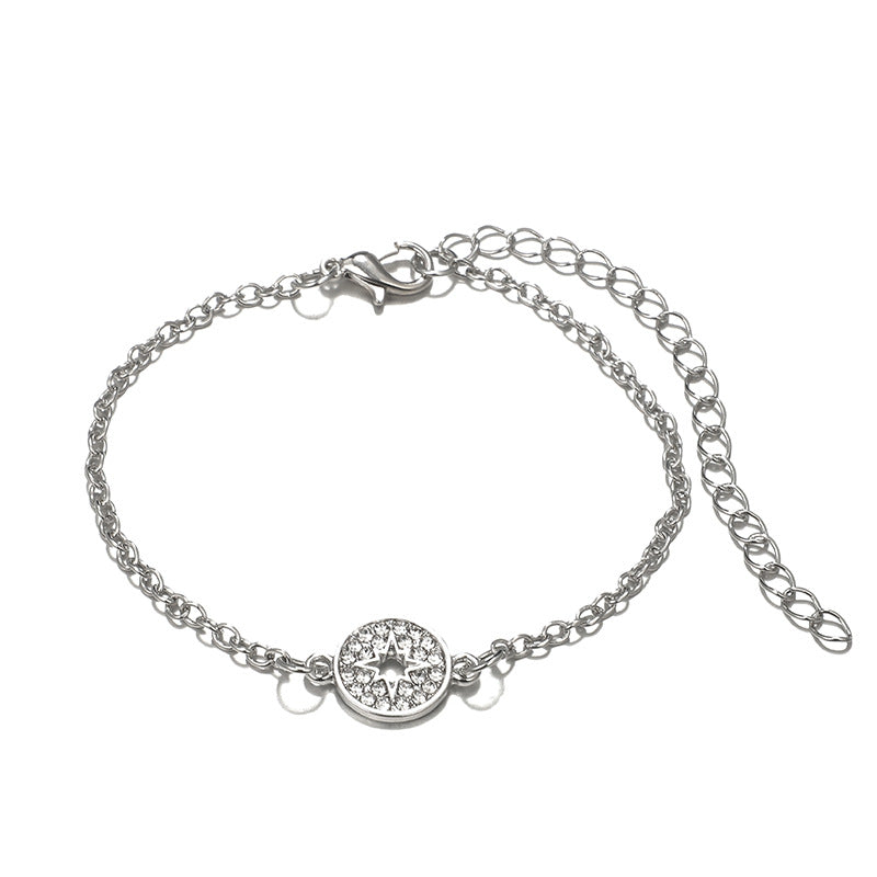 14K White Gold Plating Love Knot Circular Minimalist Bracelet Sets - Puritific