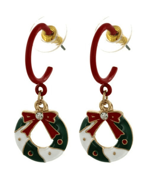 Christmas Wreath Earrings - Puritific