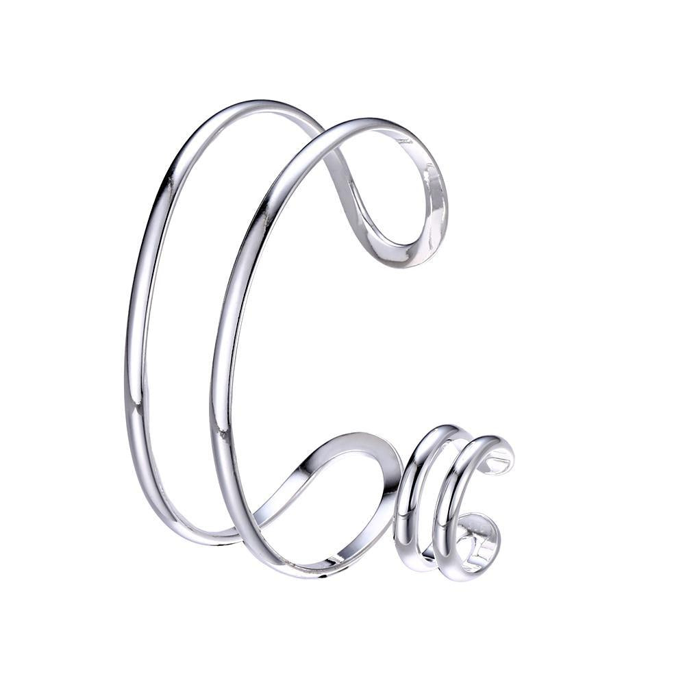 2 Piece Bangle & Ring 18K White Gold Plated Set in 18K White Gold Plated ITALY Design - Puritific