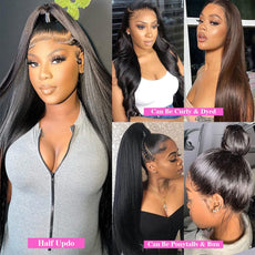 12A Raw Indian Hair HD Lace Frontal Wig Brazilian Virgin Swiss Lace Frontal Bone Straight Human Hair Wigs For Black Women - Puritific