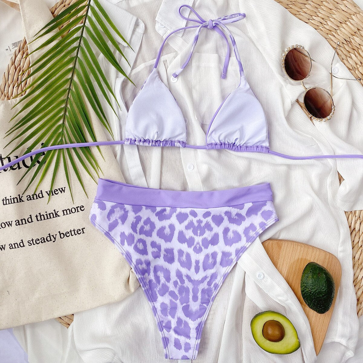 Purple Leopard Bikini - Puritific