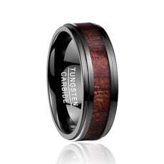 Black Wooden Tungsten Carbide Ring - Puritific