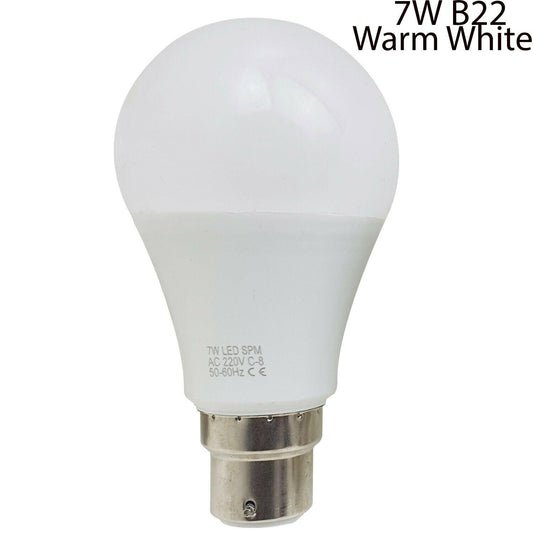 7W B22 Light Bulb Energy Saving Lamp Warm White Globe~1370-0