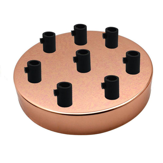 8 Outlet Rose Gold Metal Ceiling Rose 120x25mm~2803-0