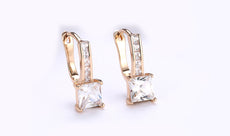 14K Gold Plating White Elements Sleek Lever back Earrings - Puritific