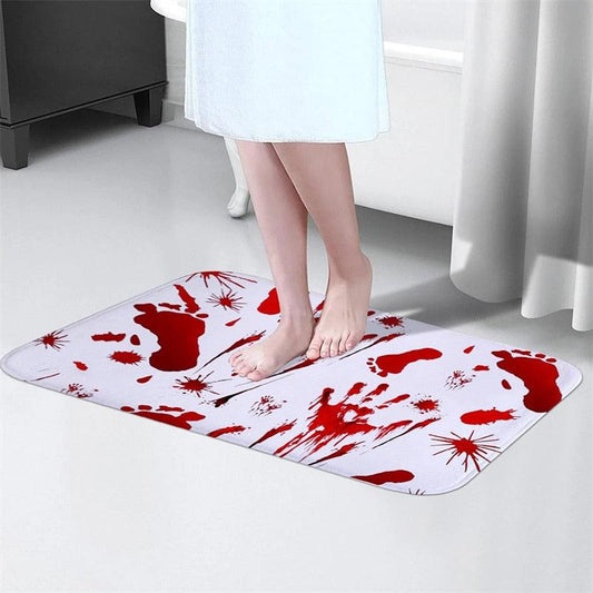 Halloween Blood Footprint Door Mat - Puritific