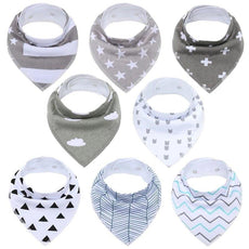 8Pcs/Lot Soft Baby Bandana Baby Bibs - Puritific