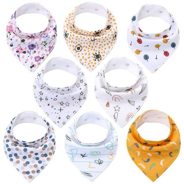 8Pcs/Lot Soft Baby Bandana Baby Bibs - Puritific