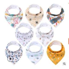 8Pcs/Lot Soft Baby Bandana Baby Bibs - Puritific