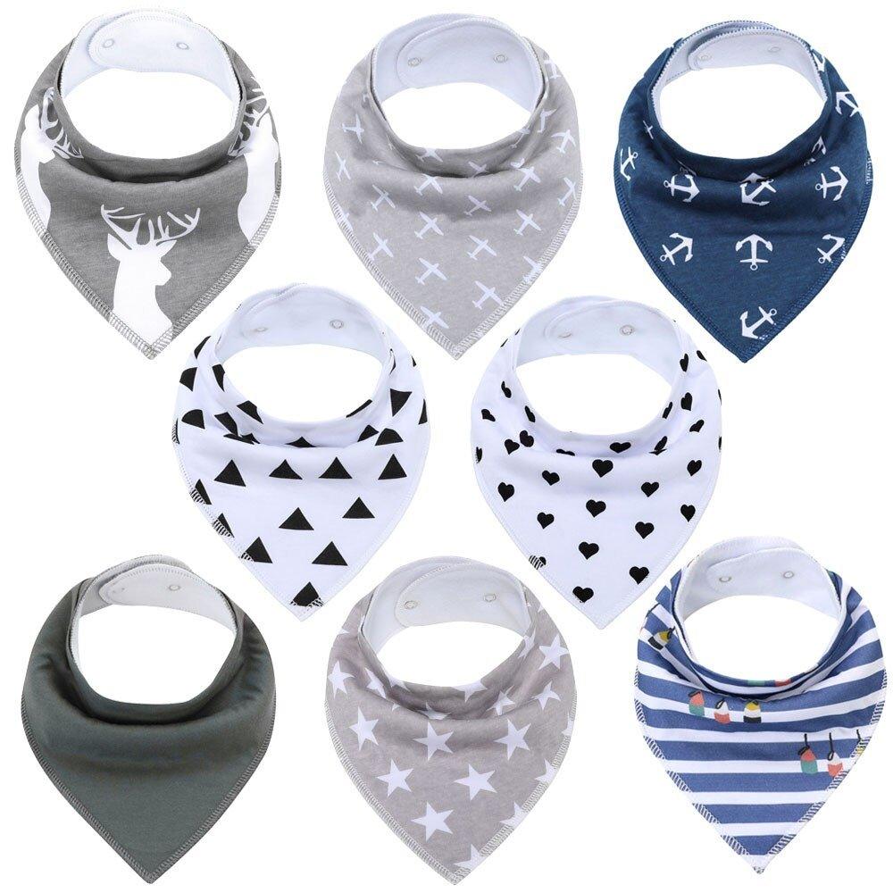 8Pcs/Lot Soft Baby Bandana Baby Bibs - Puritific