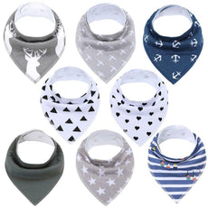 8Pcs/Lot Soft Baby Bandana Baby Bibs - Puritific