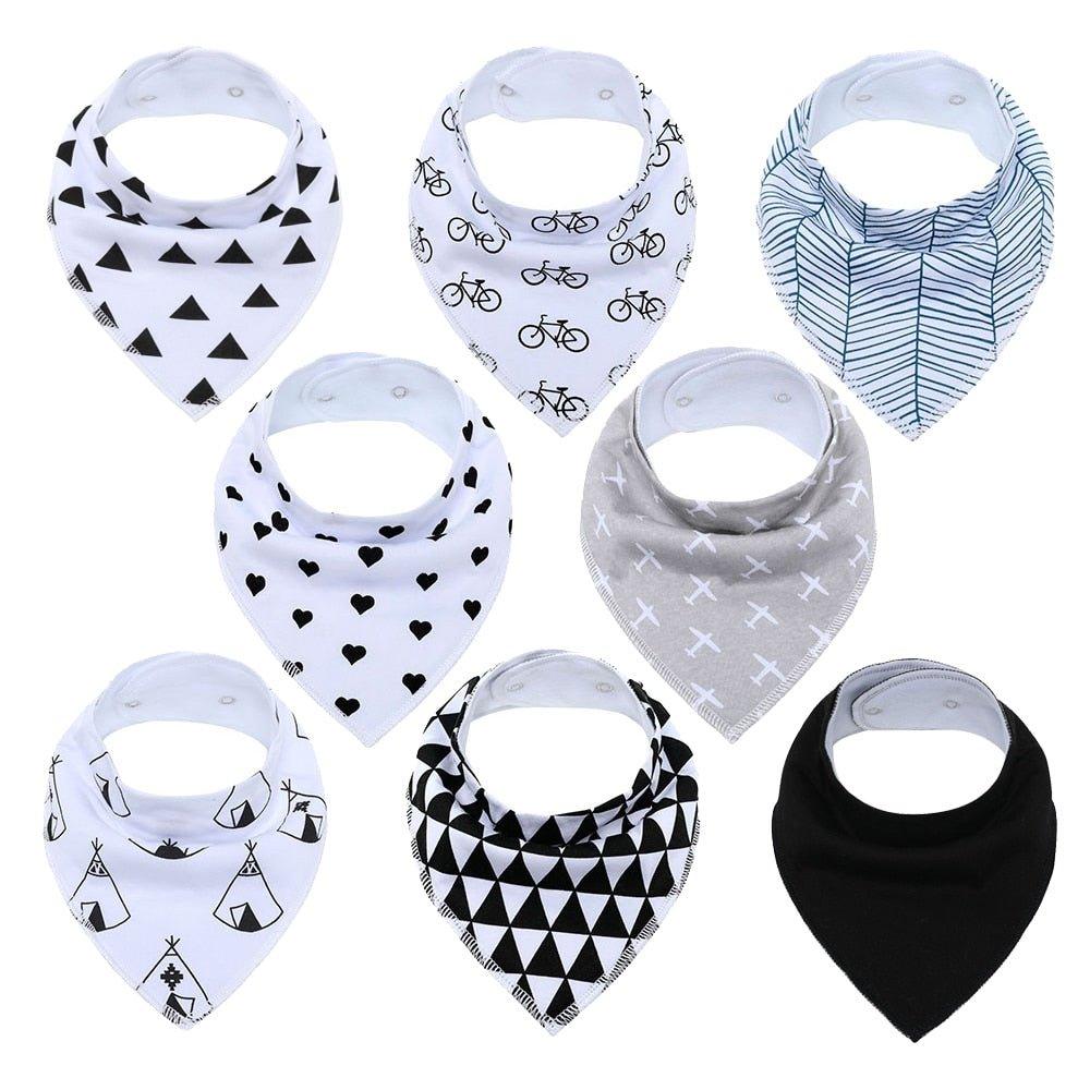 8Pcs/Lot Soft Baby Bandana Baby Bibs - Puritific