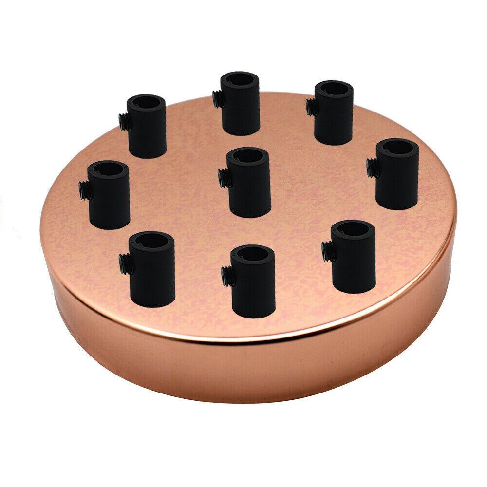 9 Outlet Rose Gold Metal Ceiling Rose 120x25mm~2802-0