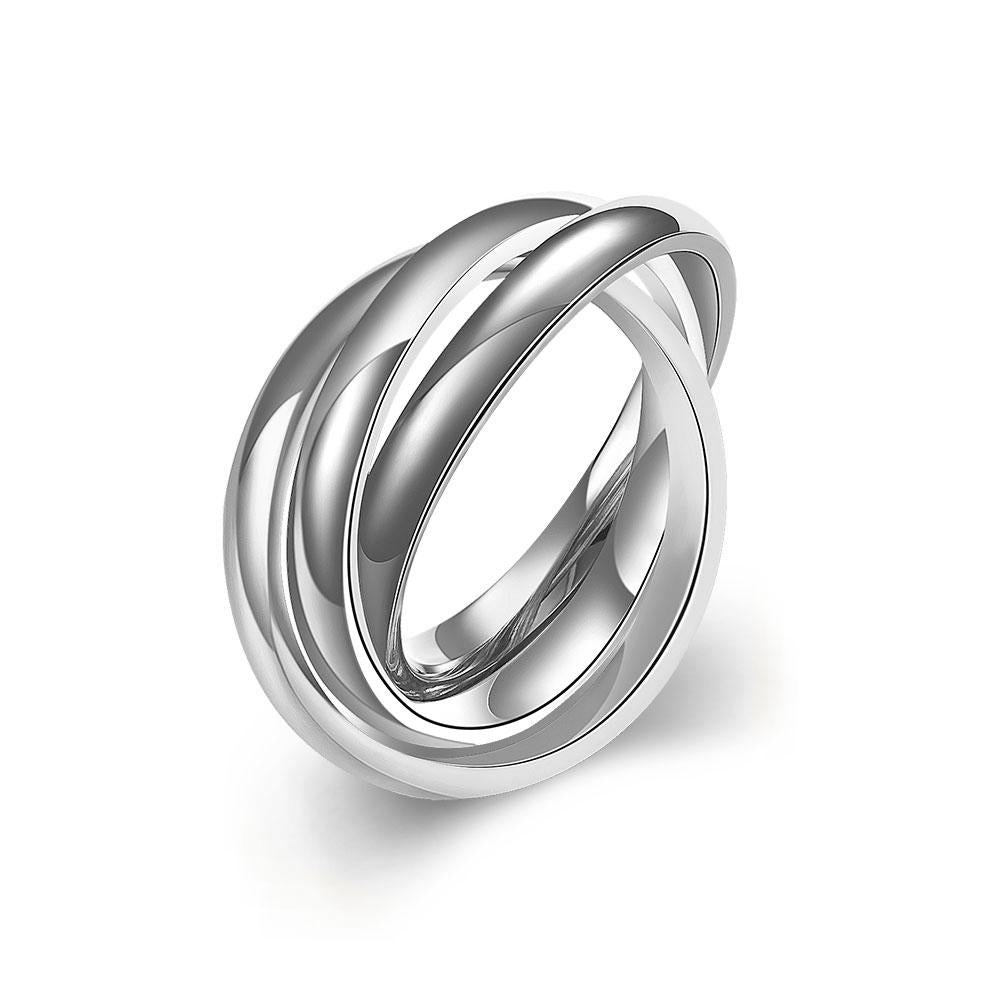 18k White Gold Bands Stainless Steel Rolling Ring - Puritific