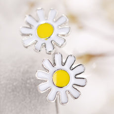 3 Piece Daisy Flower Jewelry Set 18K White Gold Plated Set in 18K White Gold Plated ITALY Design - Puritific