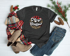 Retro Merry Christmas Shirt, Buffalo Plaid Christmas Shirt - Puritific