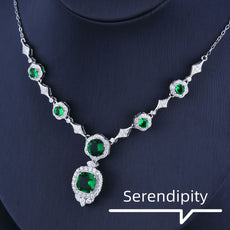 White Gold Emerald Necklace - Puritific