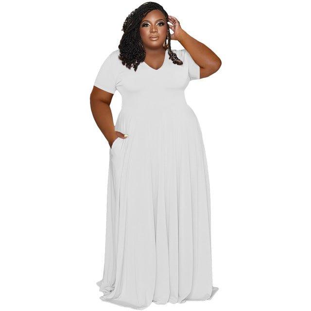 A-Line Long Plus Size Dress - Puritific