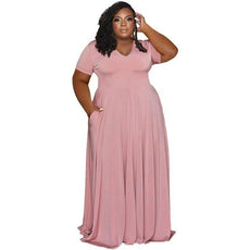 A-Line Long Plus Size Dress - Puritific