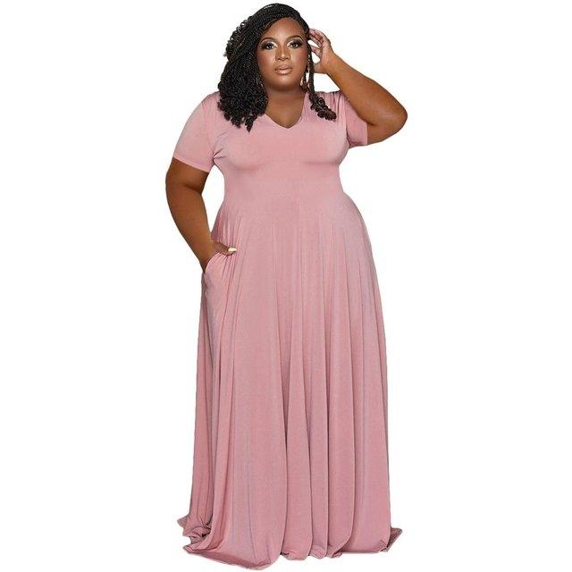 A-Line Long Plus Size Dress - Puritific