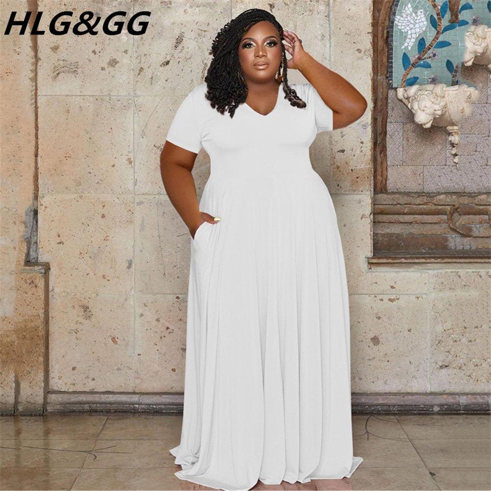 A-Line Long Plus Size Dress - Puritific