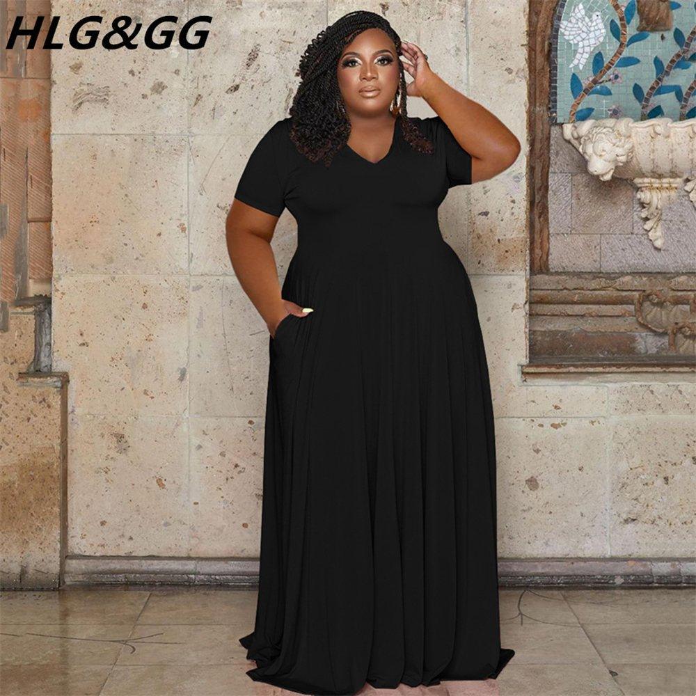 A-Line Long Plus Size Dress - Puritific