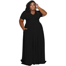 A-Line Long Plus Size Dress - Puritific