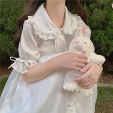 White Princess Puff Sleeve Dress - Puritific