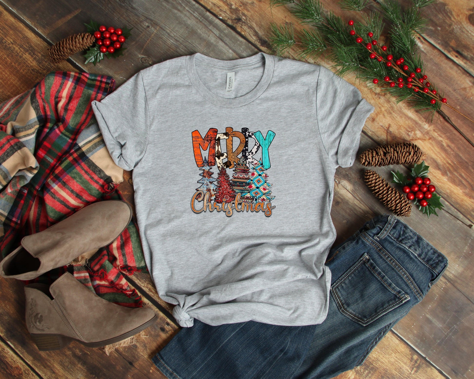 Western Merry Christmas Shirt, Christmas Shirts - Puritific