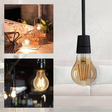 A60 E27 4W Edison LED filament Bulb Amber bulb Warm white screw bulbs 2700K~4418-1