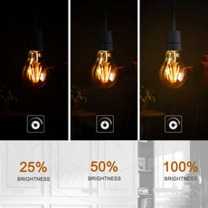 A60 E27 4W Pack Edison Style LED filament Amber Warm white screw 2700K Light Bulbs~4095-10