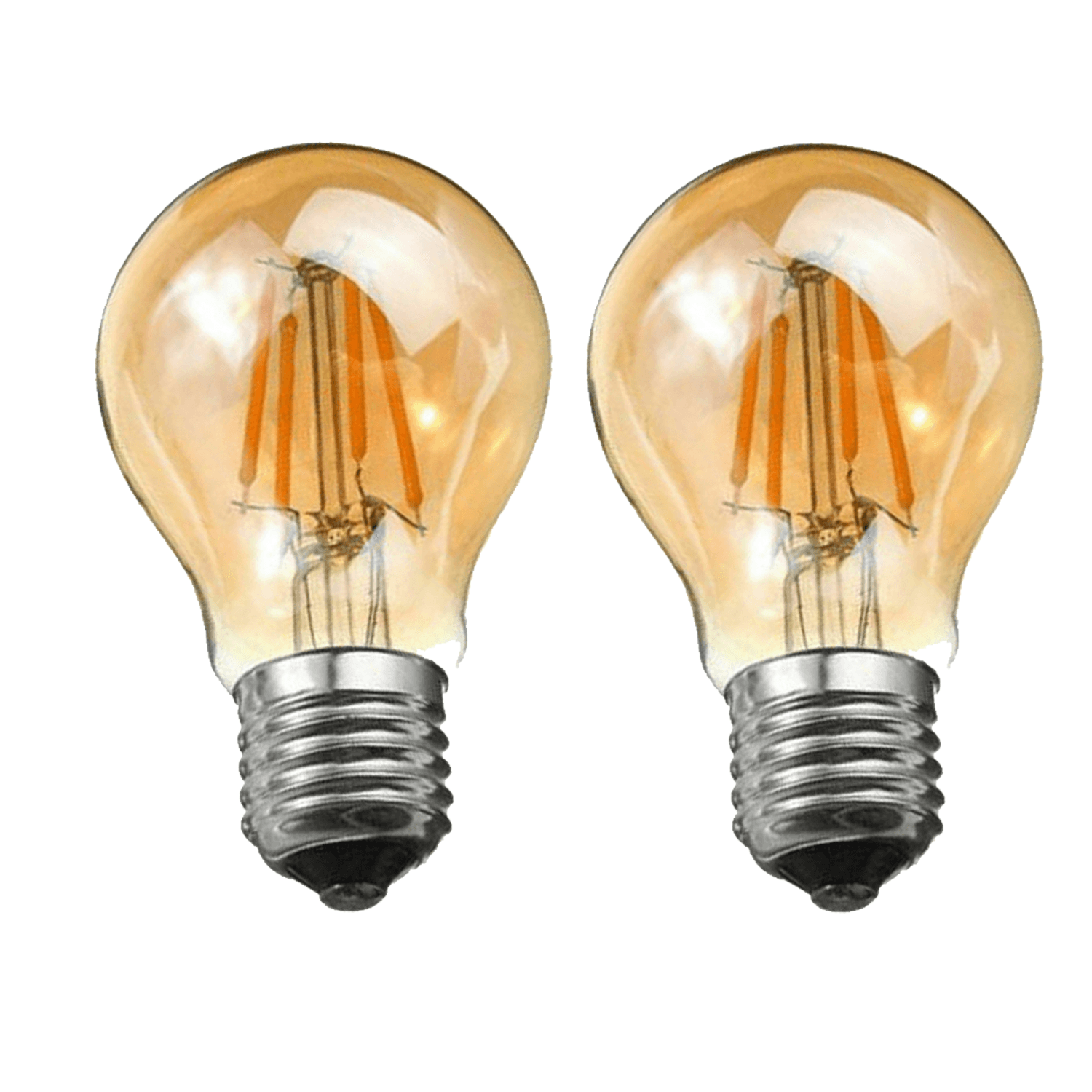 A60 E27 4W Pack Edison Style LED filament Amber Warm white screw 2700K Light Bulbs~4095-2