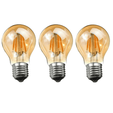 A60 E27 4W Pack Edison Style LED filament Amber Warm white screw 2700K Light Bulbs~4095-3