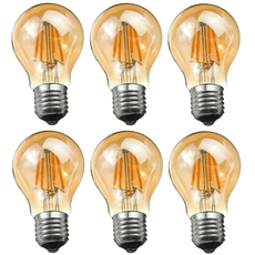 A60 E27 4W Pack Edison Style LED filament Amber Warm white screw 2700K Light Bulbs~4095-4