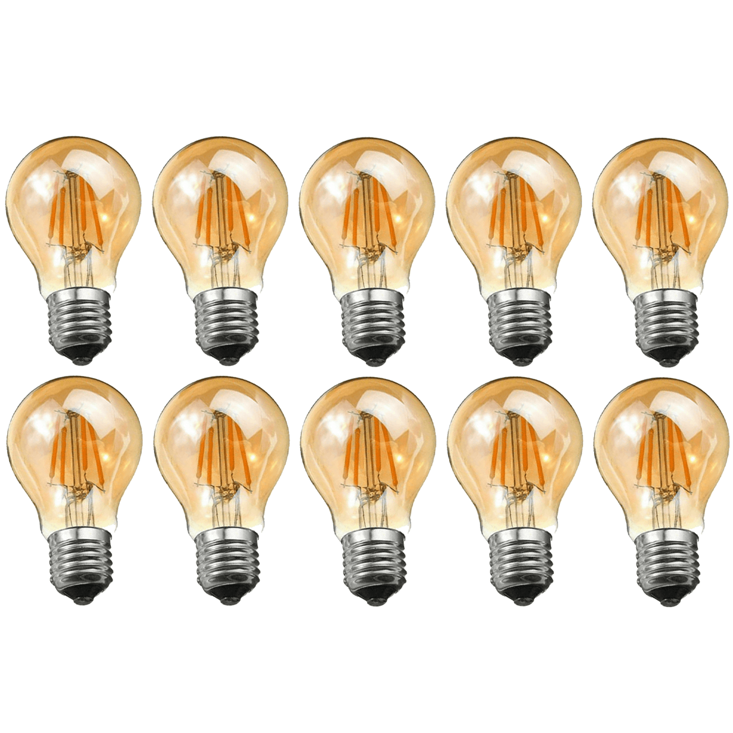 A60 E27 4W Pack Edison Style LED filament Amber Warm white screw 2700K Light Bulbs~4095-7