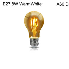 A60 E27 8W Edison Style LED filament Amber Warm white screw Packs bulbs 2700K Light Bulbs~4094-1