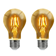 A60 E27 8W Edison Style LED filament Amber Warm white screw Packs bulbs 2700K Light Bulbs~4094-2