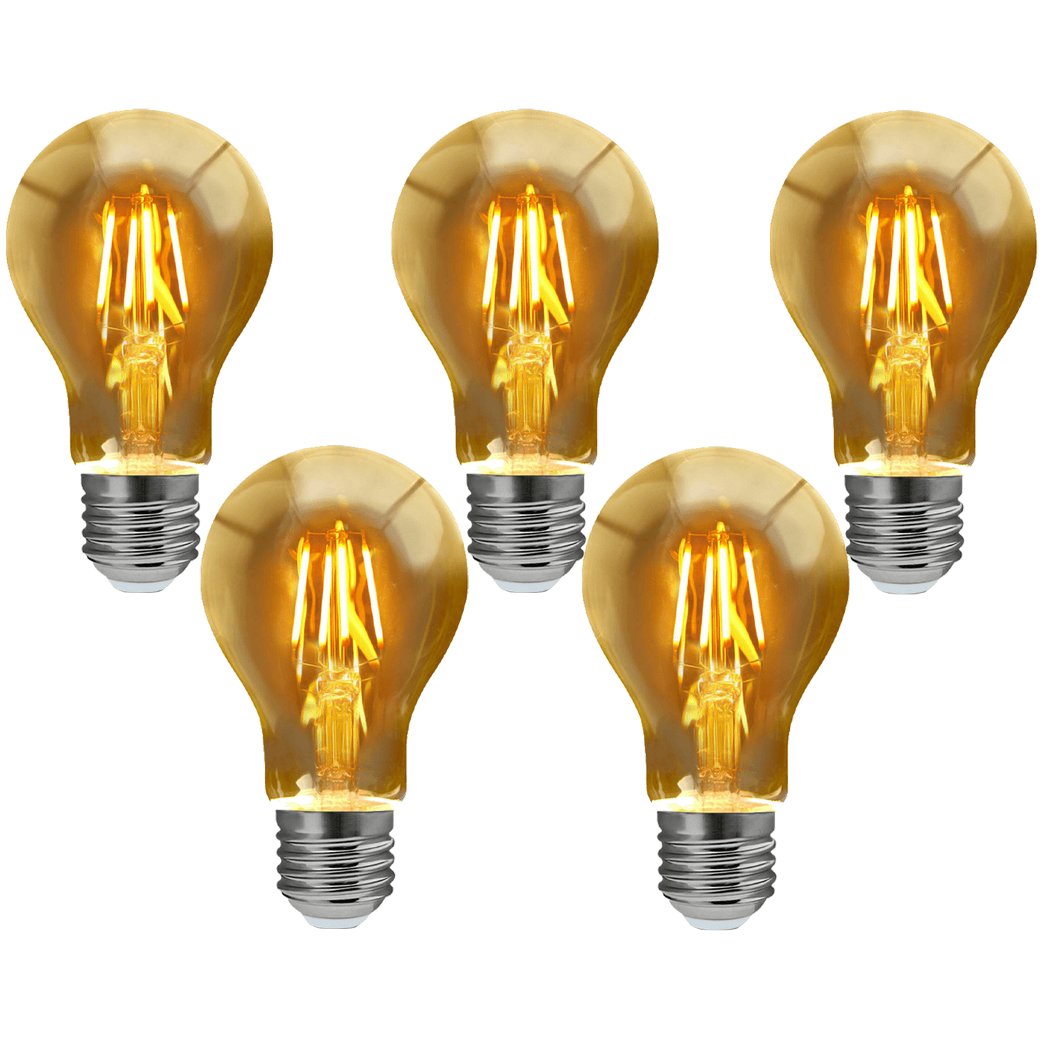 A60 E27 8W Edison Style LED filament Amber Warm white screw Packs bulbs 2700K Light Bulbs~4094-4