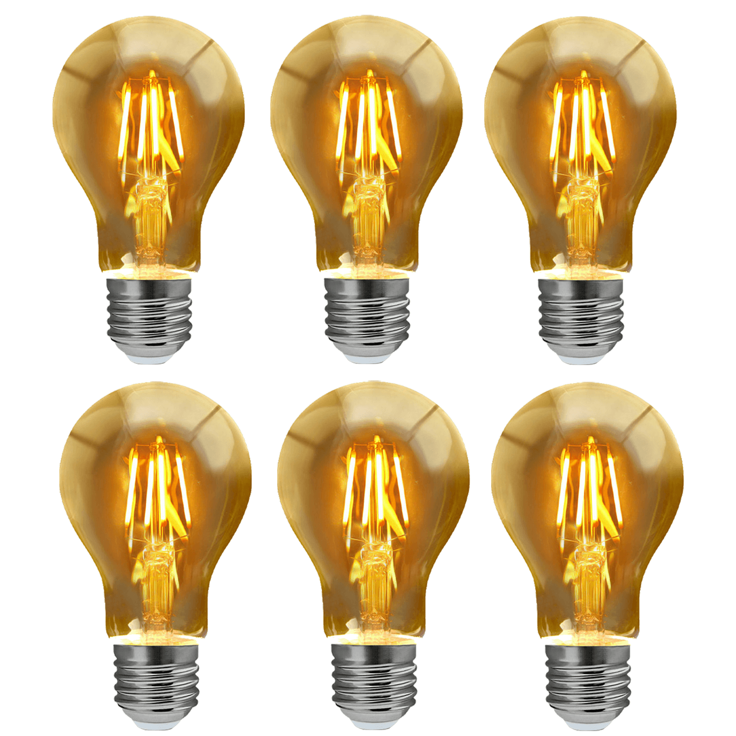 A60 E27 8W Edison Style LED filament Amber Warm white screw Packs bulbs 2700K Light Bulbs~4094-5