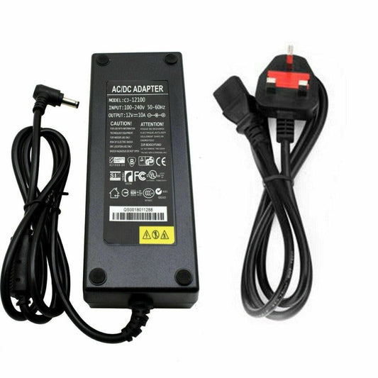 AC DC 12V 10A Power Supply Adapter Charger Transformer for 3528/5050 LED Strip~2367-0