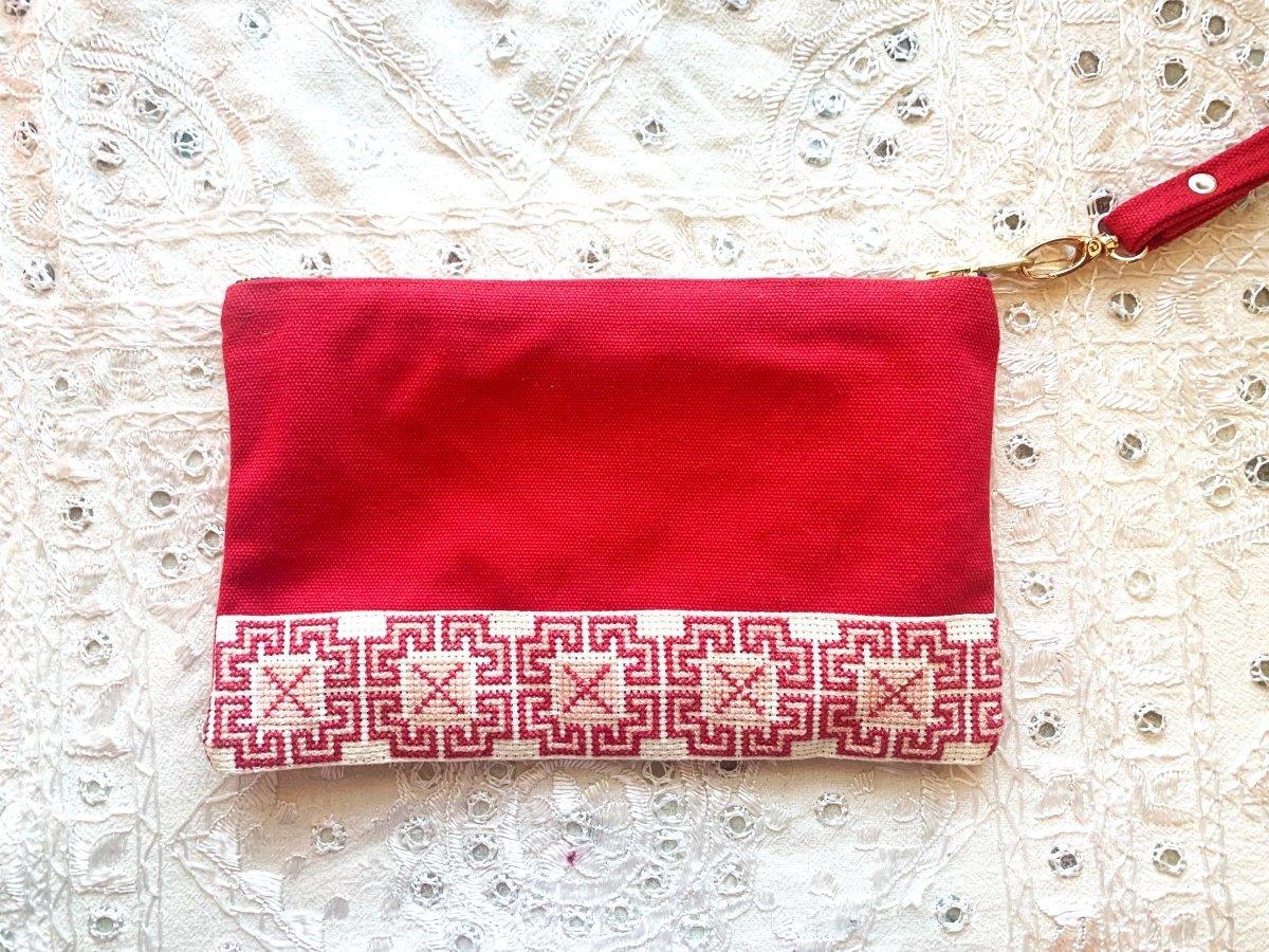 Accessories Gift Bundle - Red Tatreez Pouch - Puritific