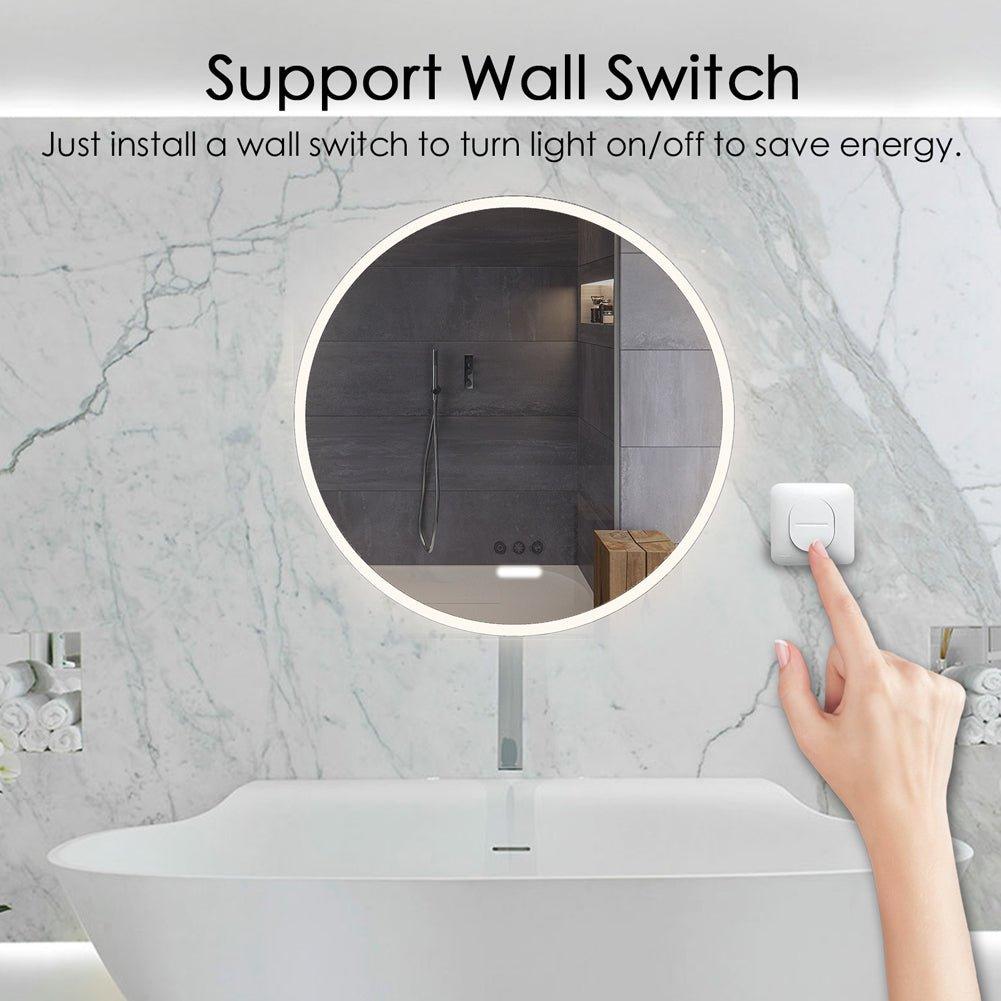 Acrylic Led mirror 24*24 Inches smart Anti fog Touch switch - Puritific