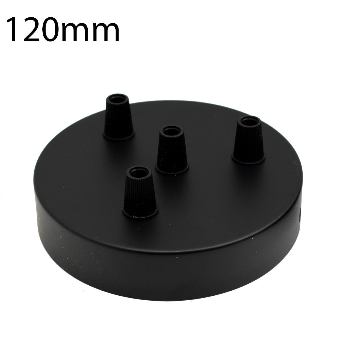 All Multi Outlet Ceiling Rose Black Drop Pendant 120x25mm~4946-63