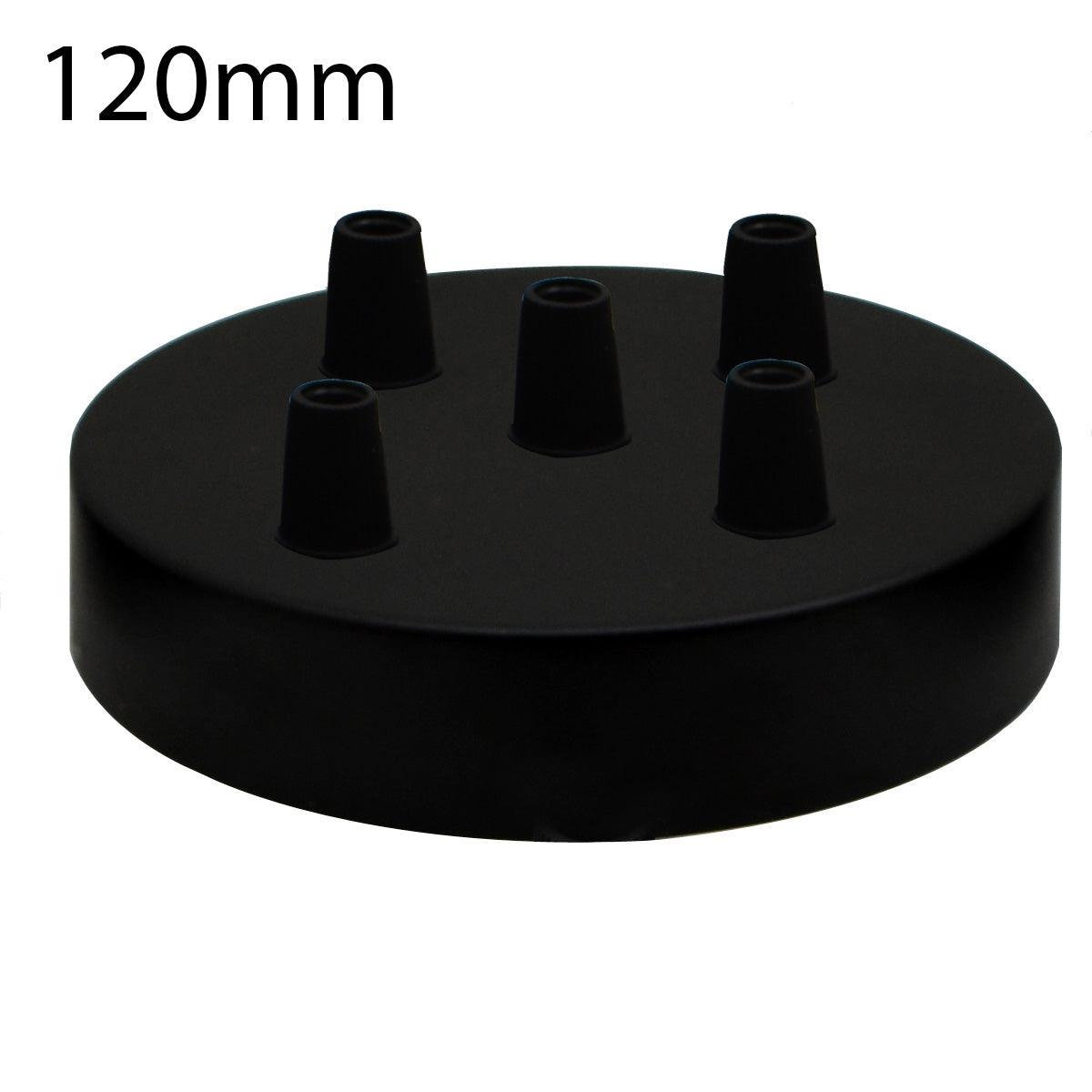 All Multi Outlet Ceiling Rose Black Drop Pendant 120x25mm~4946-64