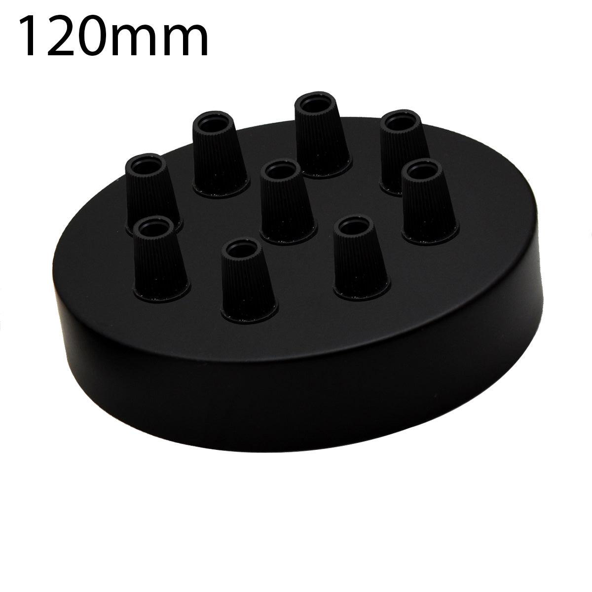 All Multi Outlet Ceiling Rose Black Drop Pendant 120x25mm~4946-68