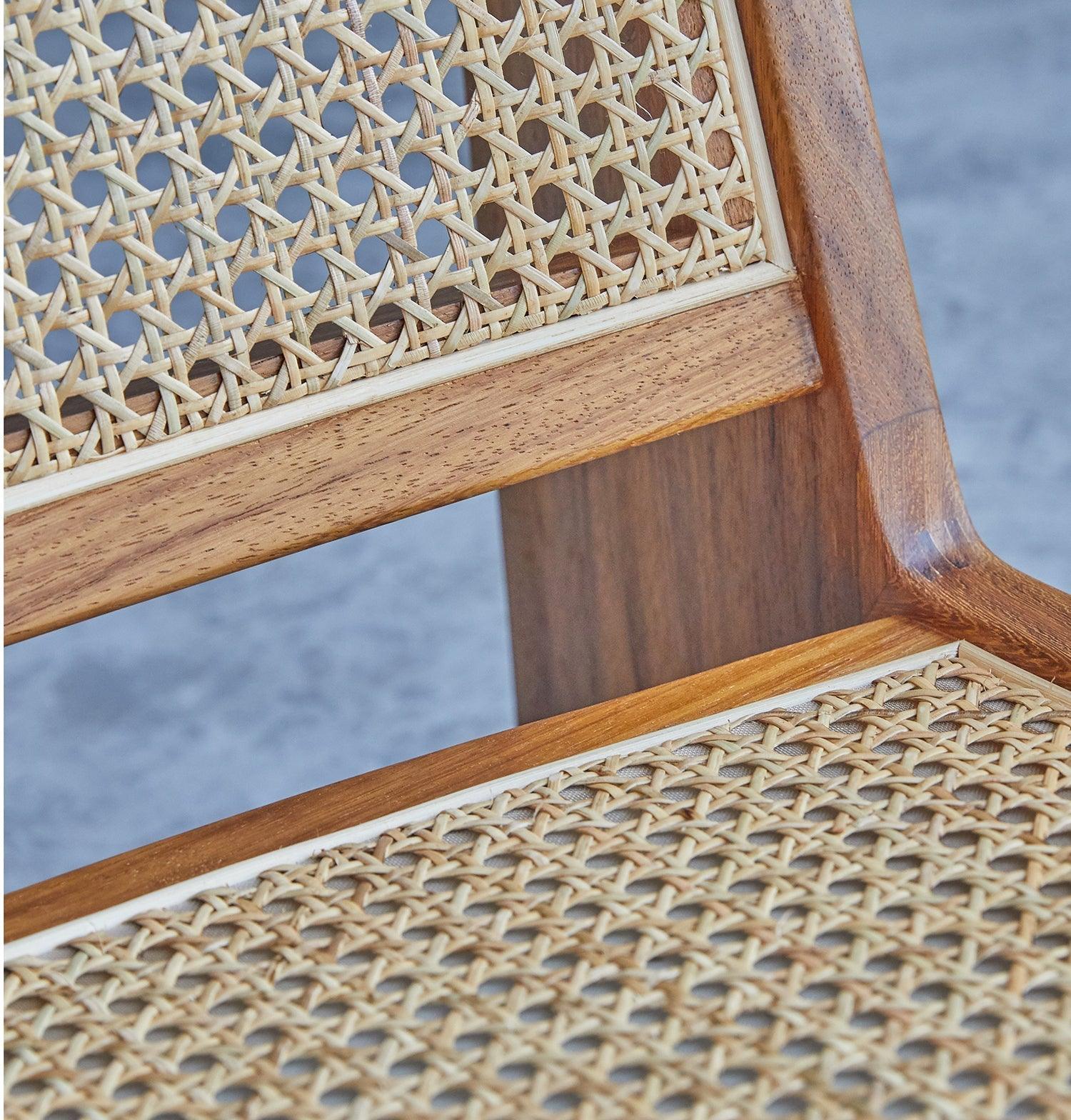 Amandine Lounge Chair - Wood & Natural Rattan-12