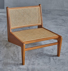 Amandine Lounge Chair - Wood & Natural Rattan-2