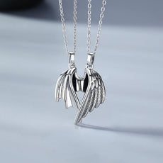 Angel Devil Wings Pair Lovers Necklace - Puritific