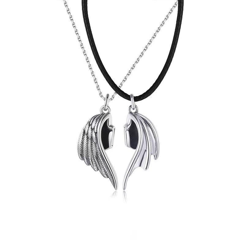 Angel Devil Wings Pair Lovers Necklace - Puritific